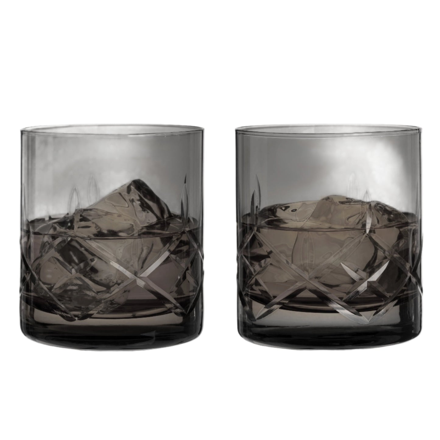 Admiral Crystal Smoke Rocks Glasses