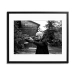 Hunter S. Thompson Shooting Framed Print - Black Frame