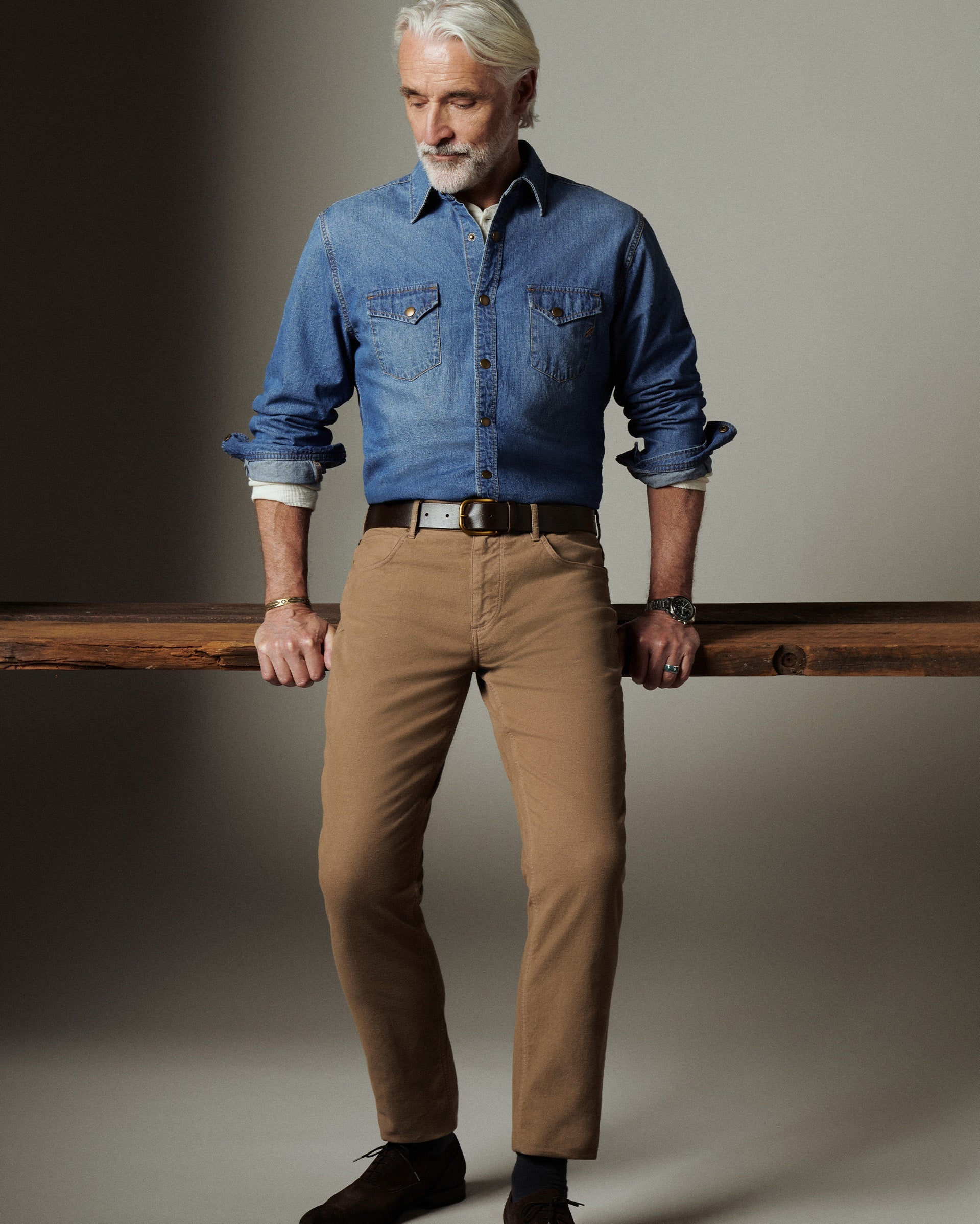 Billy Reid Shoals Light Indigo Denim Shirt