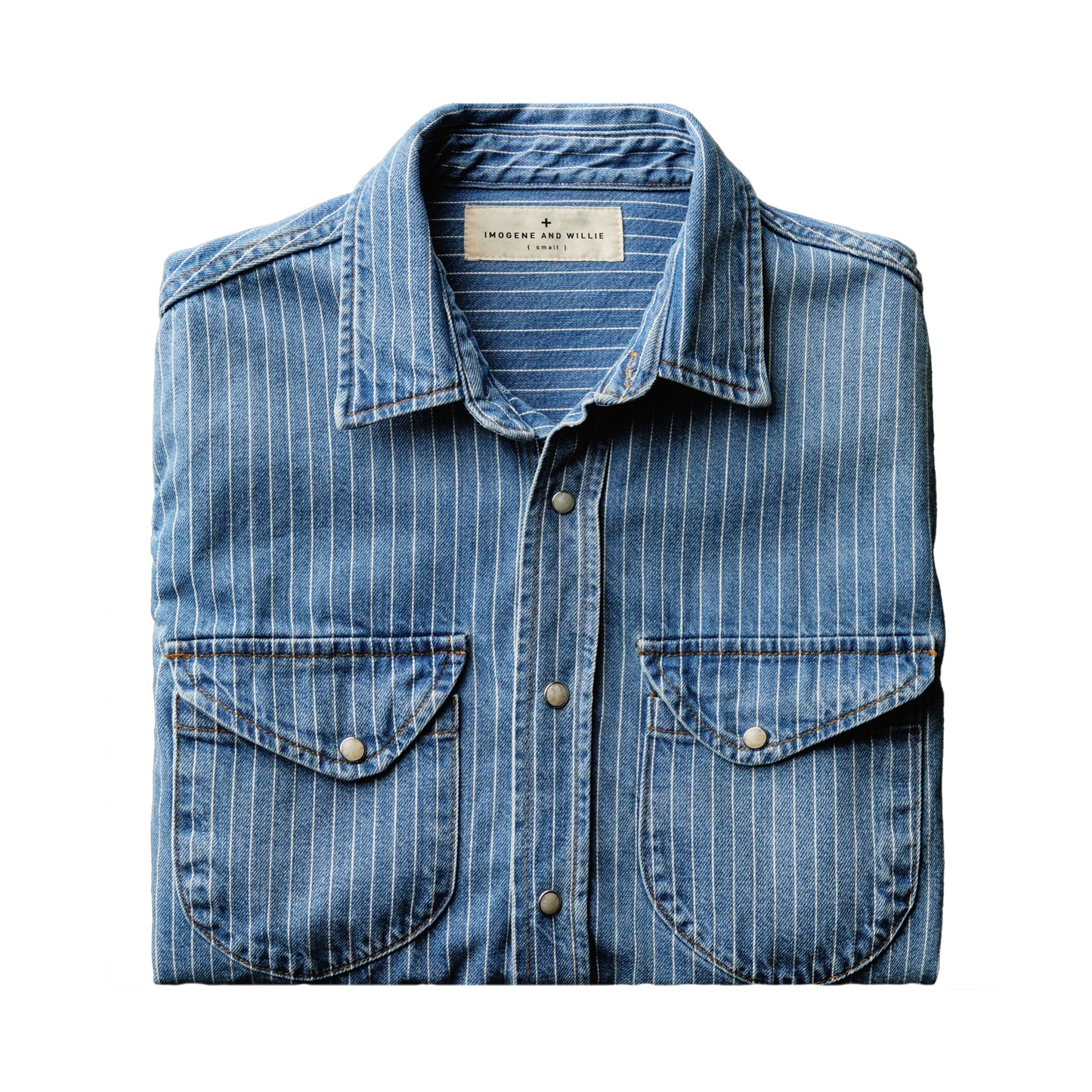 Imogene+Willie hayes indigo stripe pearl snap
