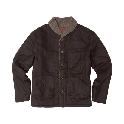 Imperfects Sherpa Shepherds Shirt in Waxed Canvas Coyote