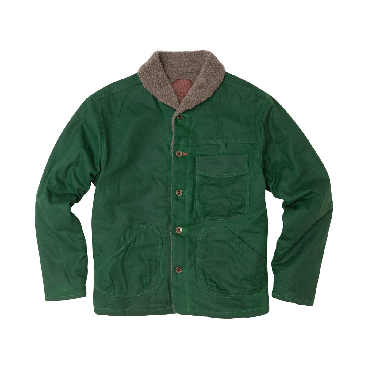 Imperfects Sherpa Shepherds Shirt in Waxed Canvas Irish Racing Green