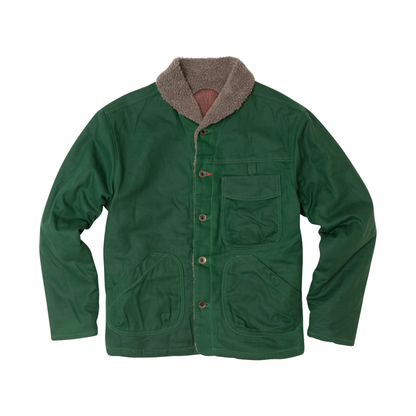 Imperfects Sherpa Shepherds Shirt in Waxed Canvas Irish Racing Green