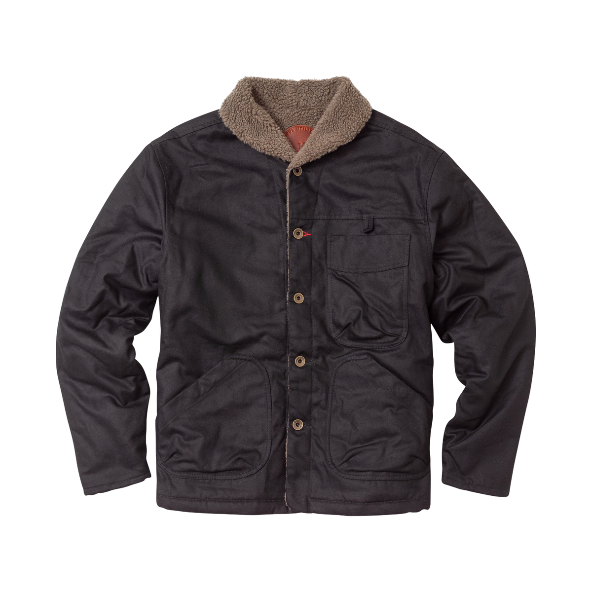 Imperfects Sherpa Shepherds Shirt in Waxed Canvas Obsidian