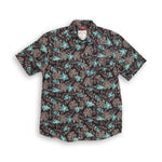 Iron & Resin Aloha Shirt - Black / Blue Flowers