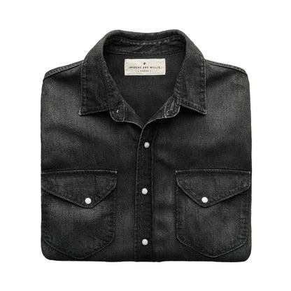 imogene + willie hayes washed black pearl snap