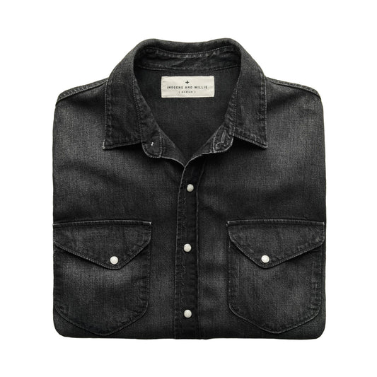 imogene + willie hayes washed black pearl snap