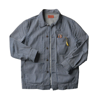 imogene + willie the utility coat in hickory stripe