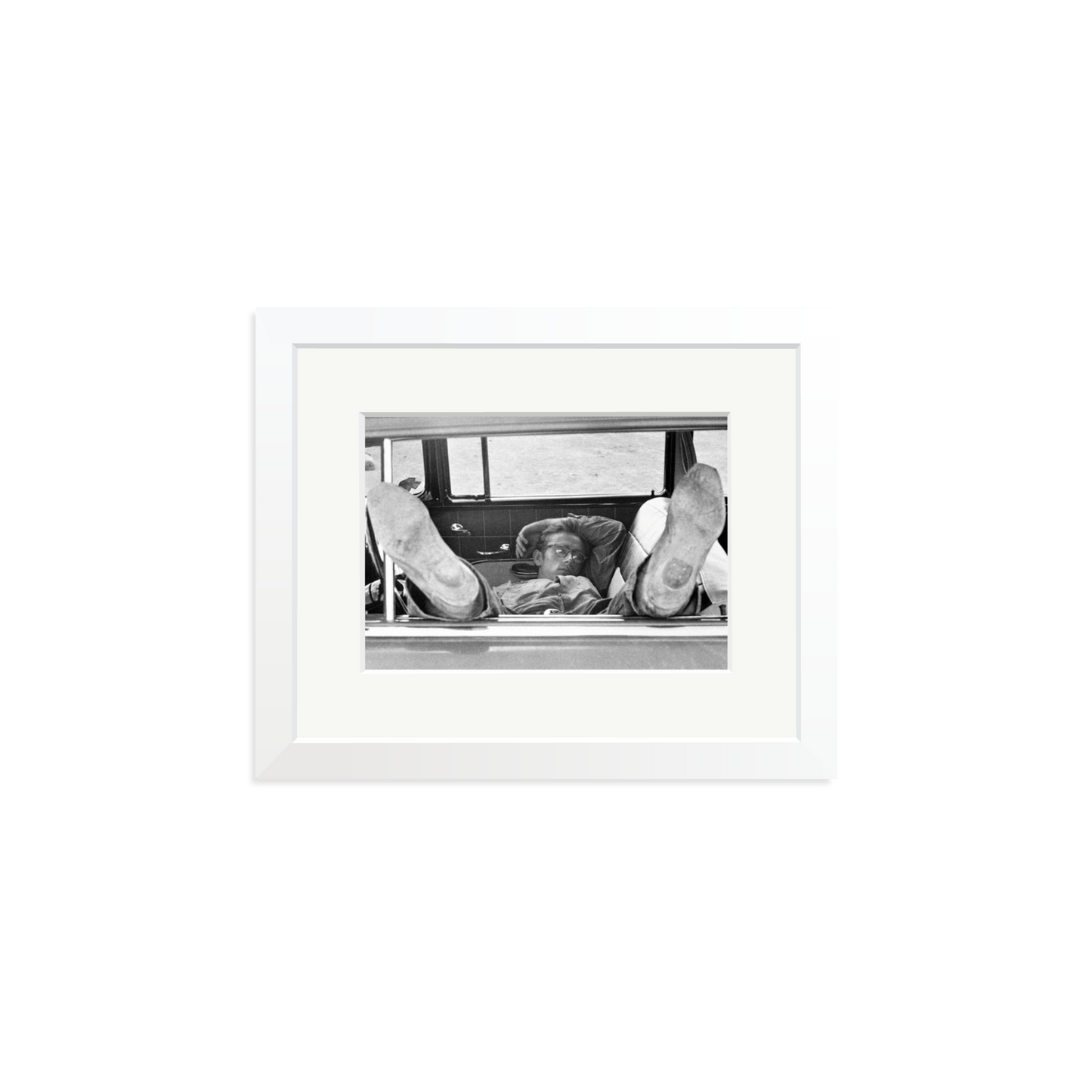 James Dean 'Chilling in The Car' Framed Print
