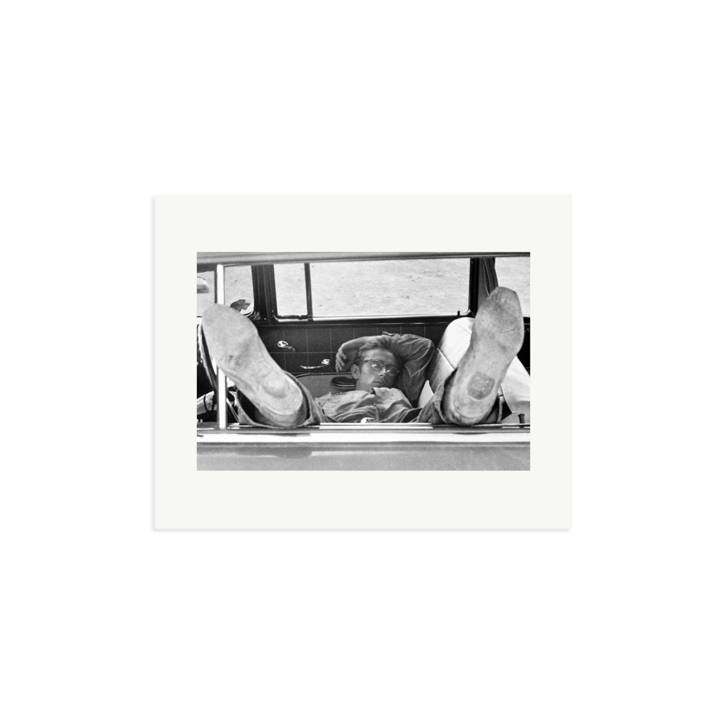James Dean 'Chilling in The Car' Framed Print