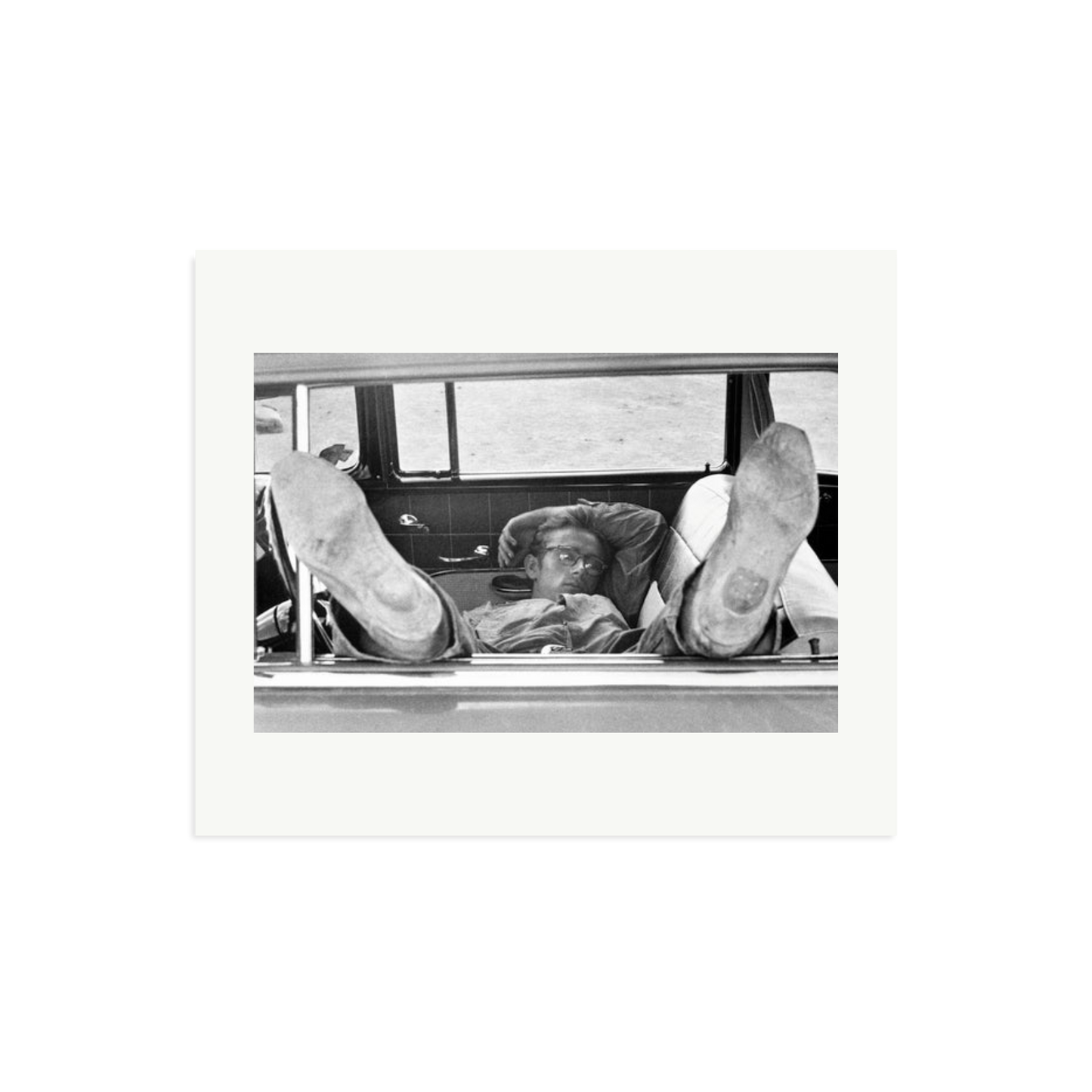 James Dean 'Chilling in The Car' Framed Print