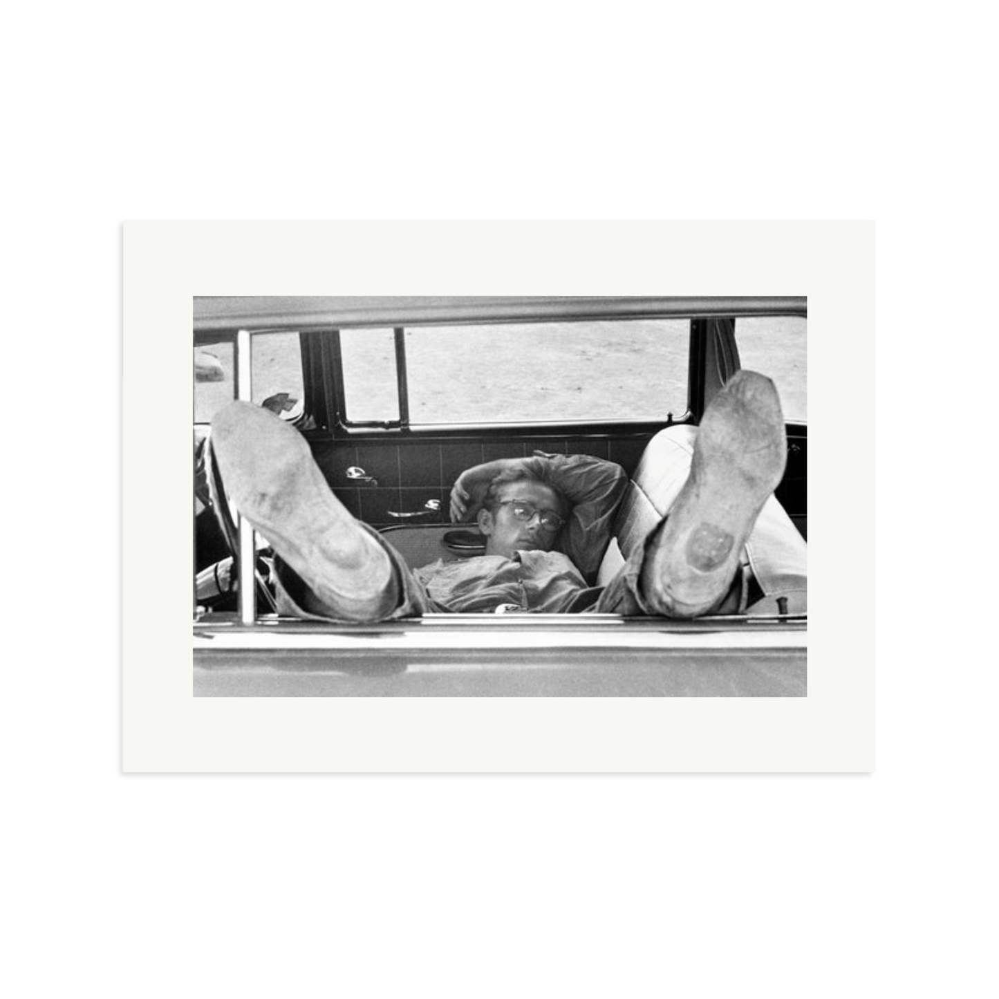 James Dean 'Chilling in The Car' Framed Print