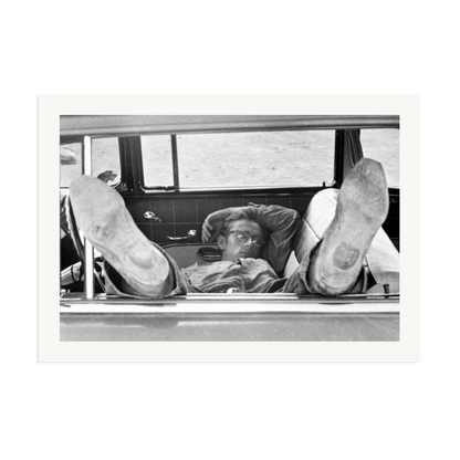 James Dean 'Chilling in The Car' Framed Print Print Only XXL