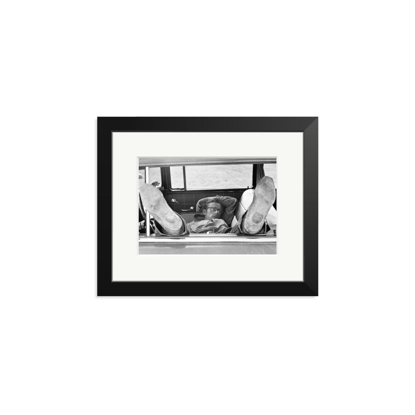 James Dean 'Chilling in The Car' Framed Print