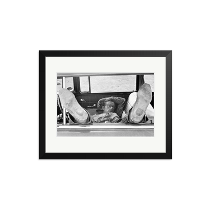 James Dean 'Chilling in The Car' Framed Print Black Medium