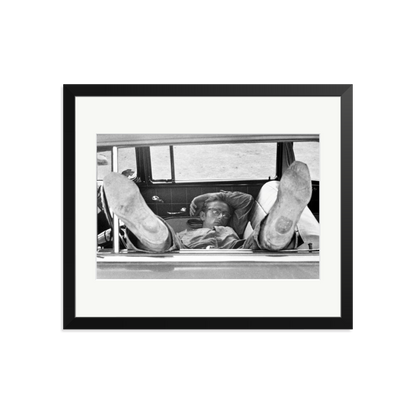 James Dean 'Chilling in The Car' Framed Print Black Large