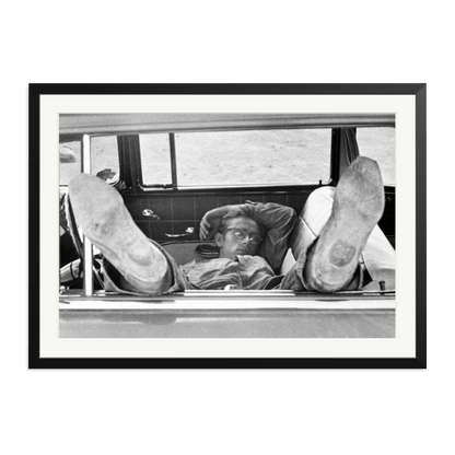 James Dean 'Chilling in The Car' Framed Print Black XXL