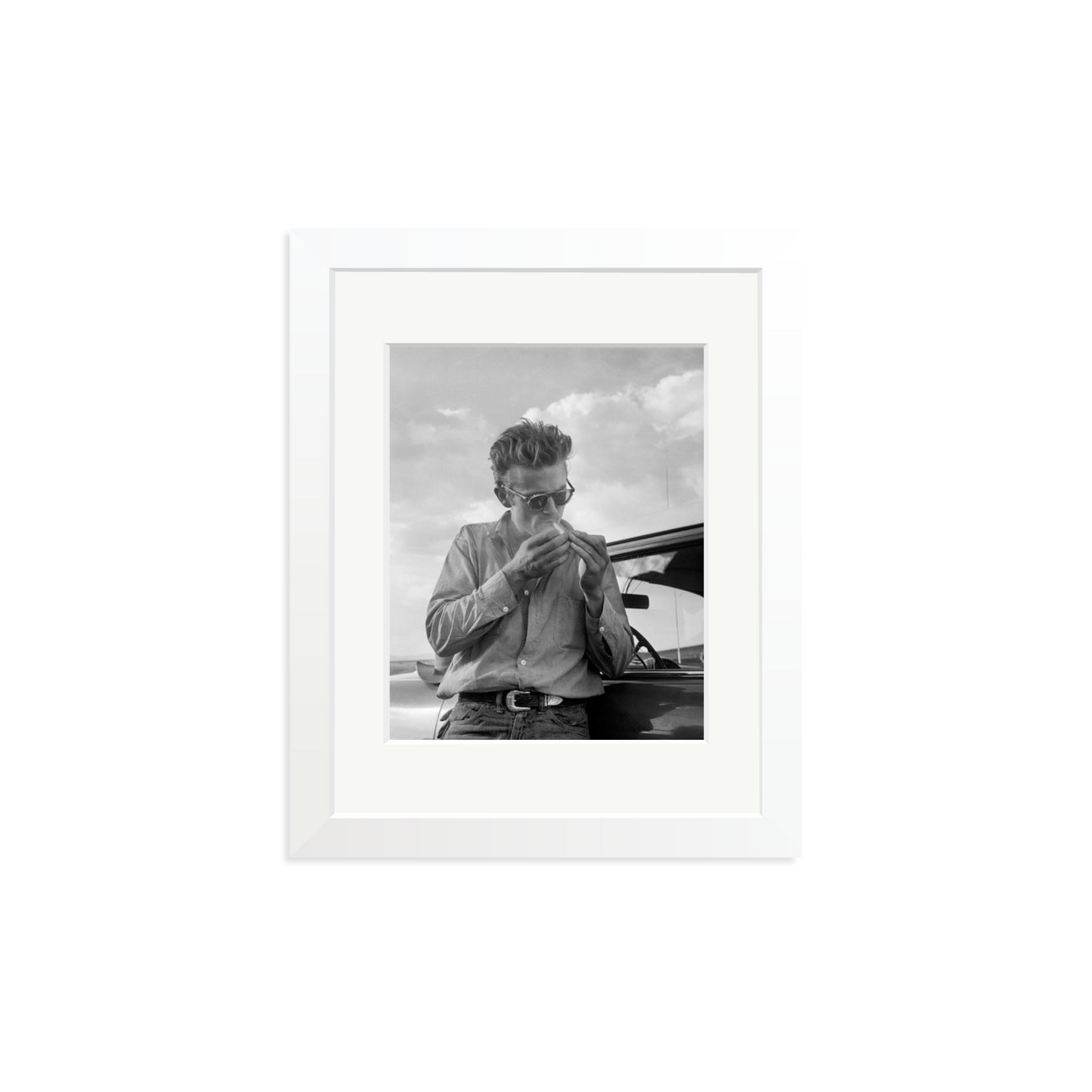 James Dean Framed Print White Small