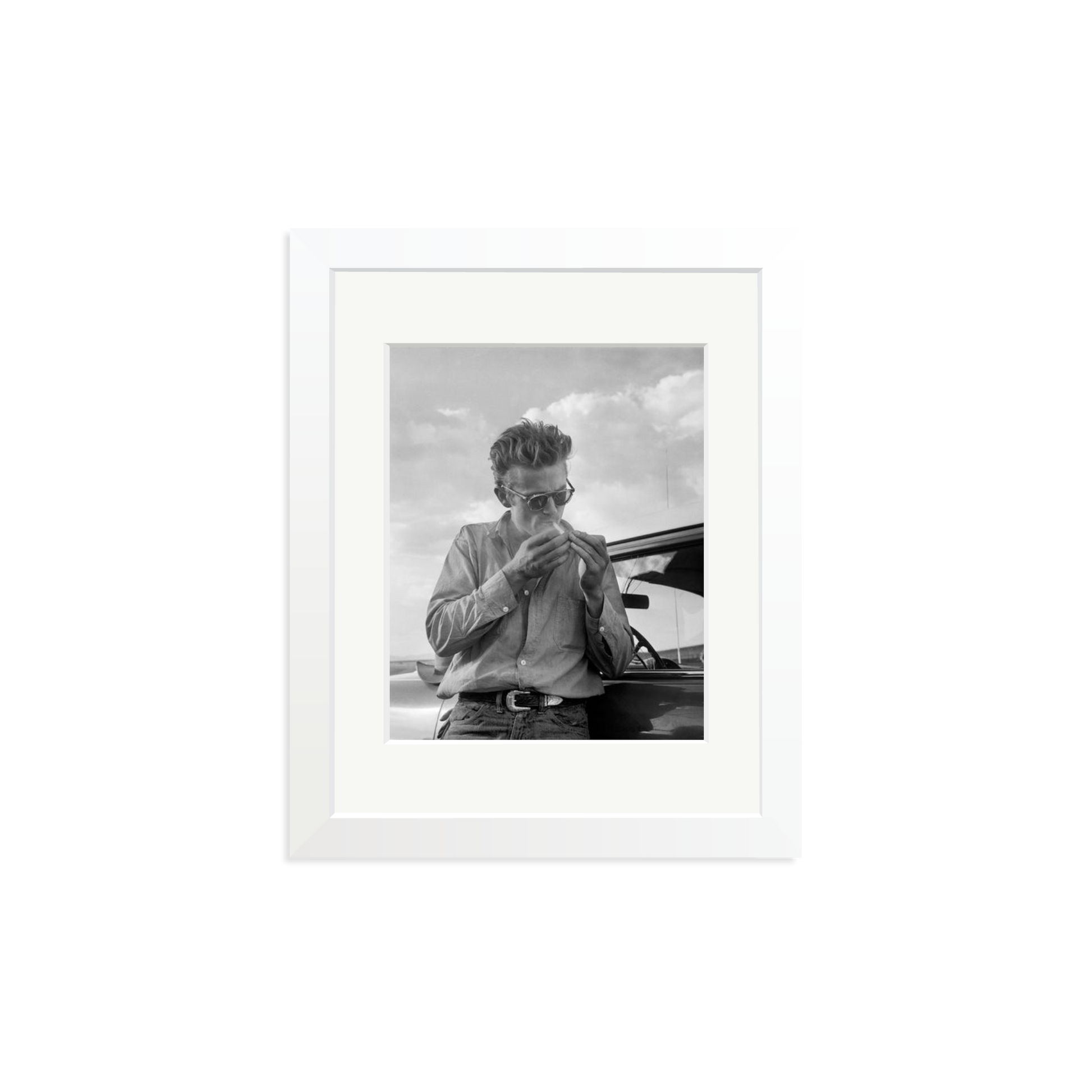 James Dean Framed Print White Small