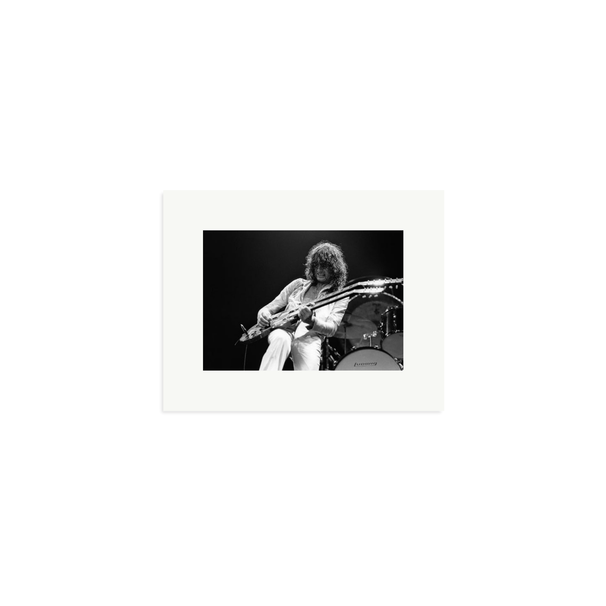 Jimmy Page playing on tour 1977 Framed Print Print Only Small