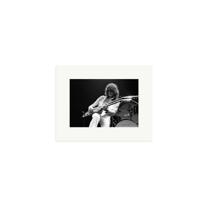 Jimmy Page playing on tour 1977 Framed Print