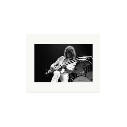 Jimmy Page playing on tour 1977 Framed Print