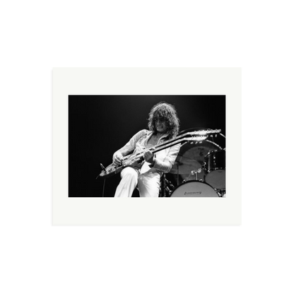 Jimmy Page playing on tour 1977 Framed Print