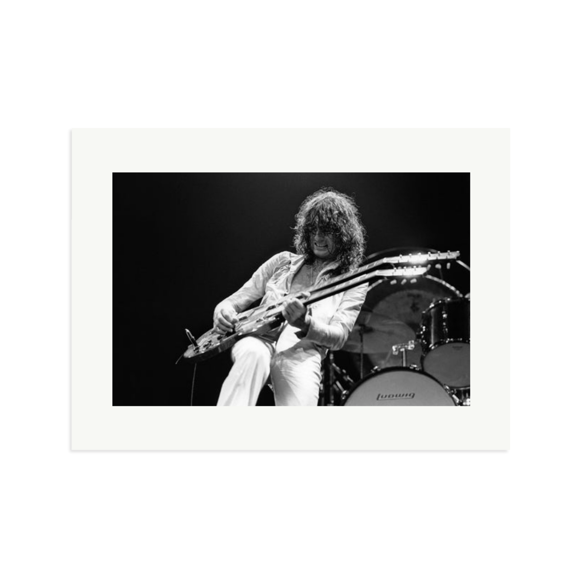 Jimmy Page playing on tour 1977 Framed Print Print Only XL
