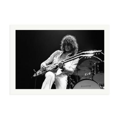 Jimmy Page playing on tour 1977 Framed Print Print Only XXL