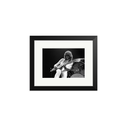 Jimmy Page playing on tour 1977 Framed Print