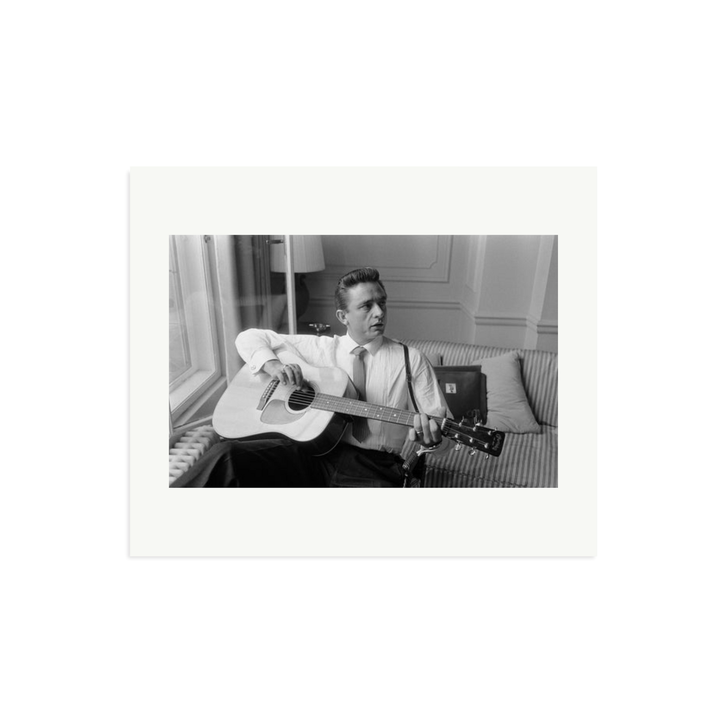 Johnny Cash at the Savoy Hotel Framed Print