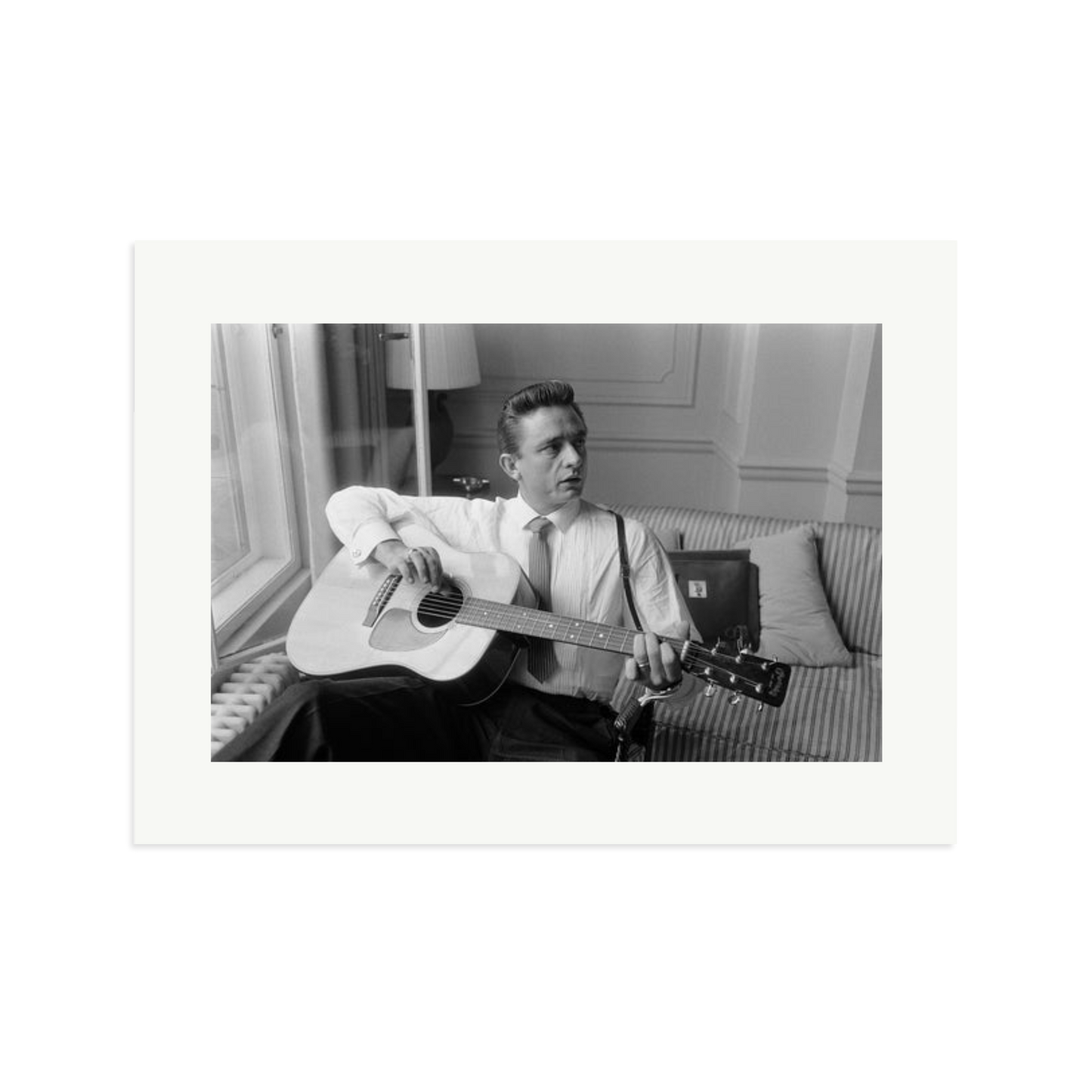 Johnny Cash at the Savoy Hotel Framed Print