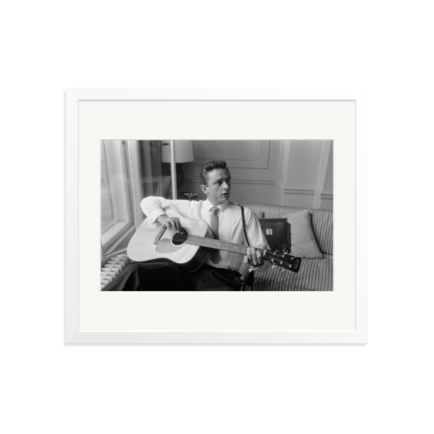 Johnny Cash at the Savoy Hotel Framed Print