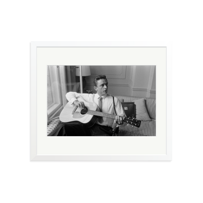Johnny Cash at the Savoy Hotel Framed Print