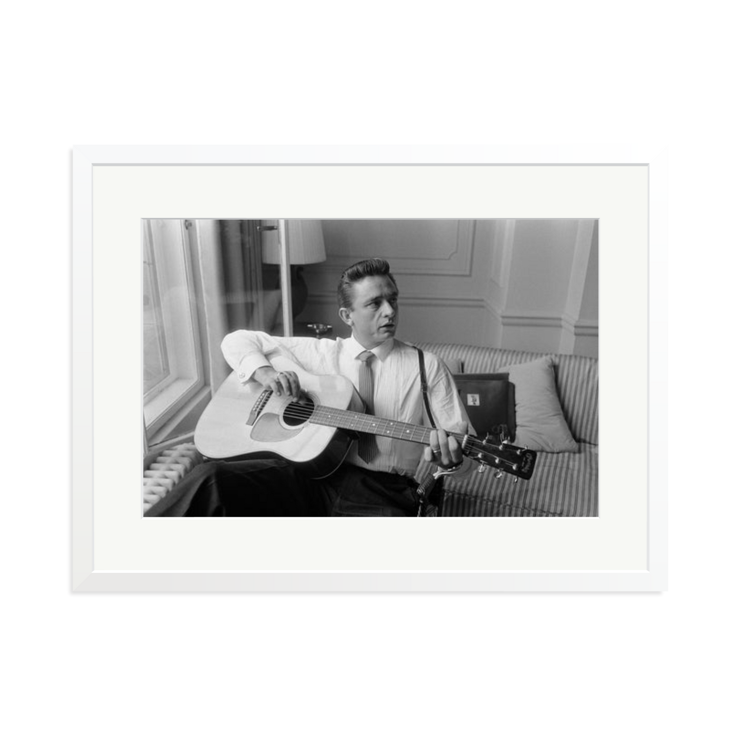 Johnny Cash at the Savoy Hotel Framed Print