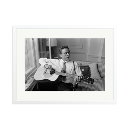 Johnny Cash at the Savoy Hotel Framed Print