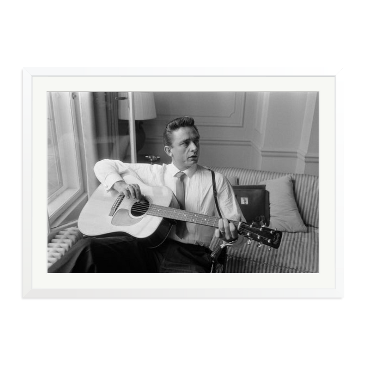 Johnny Cash at the Savoy Hotel Framed Print