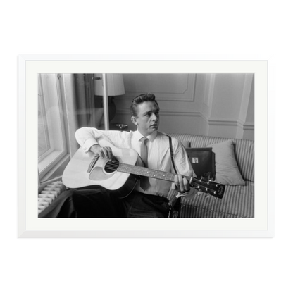 Johnny Cash at the Savoy Hotel Framed Print