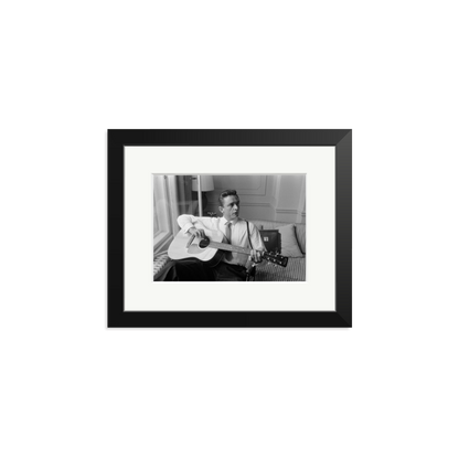 Johnny Cash at the Savoy Hotel Framed Print