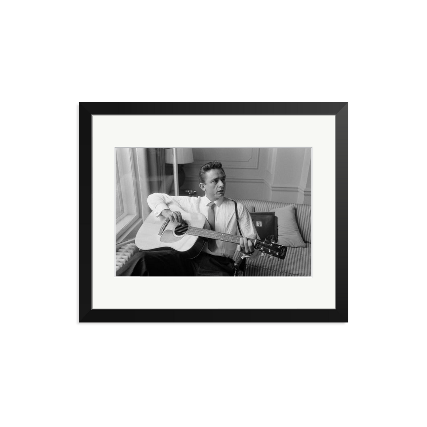 Johnny Cash at the Savoy Hotel Framed Print Black Medium