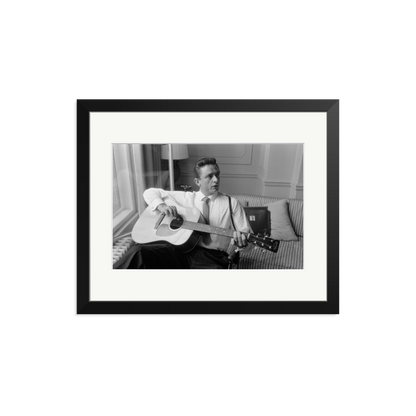 Johnny Cash at the Savoy Hotel Framed Print Black Medium