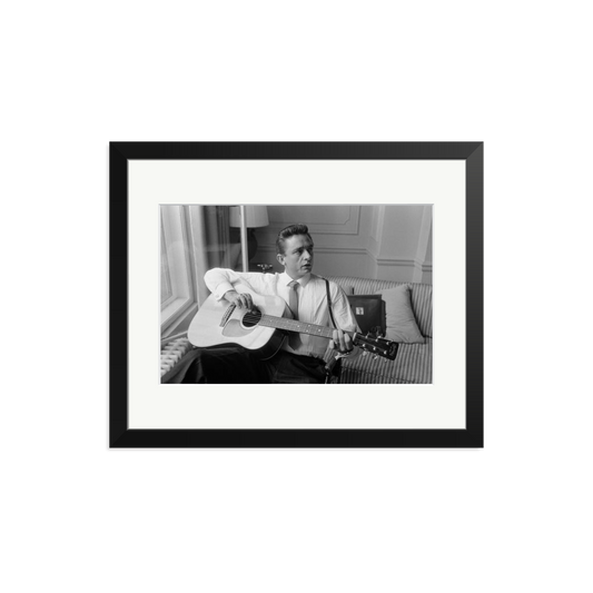 Johnny Cash at the Savoy Hotel Framed Print