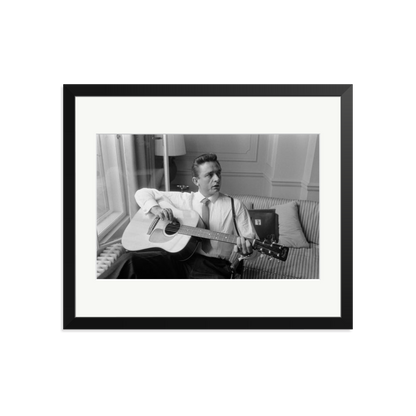 Johnny Cash at the Savoy Hotel Framed Print Black Large