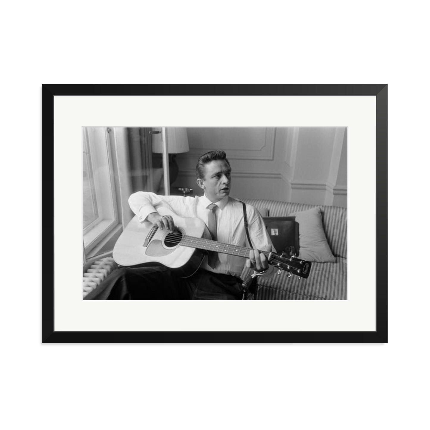 Johnny Cash at the Savoy Hotel Framed Print
