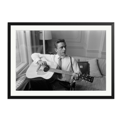 Johnny Cash at the Savoy Hotel Framed Print