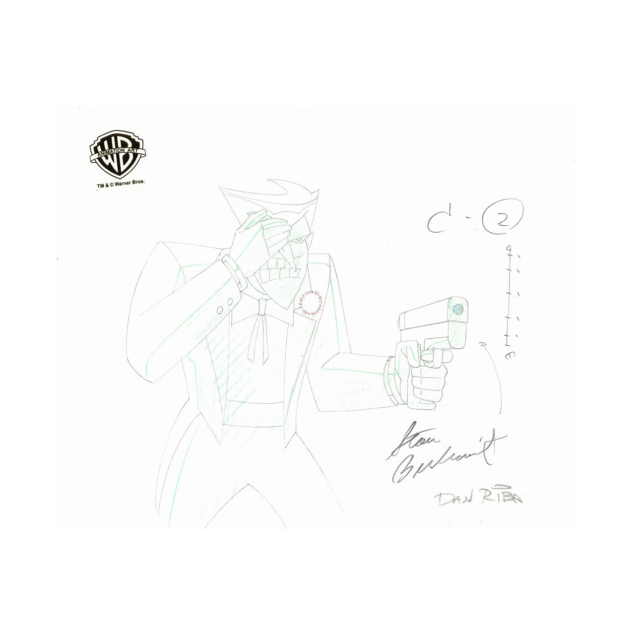 The New Batman Adventures Signed Original Production Drawing: Joker