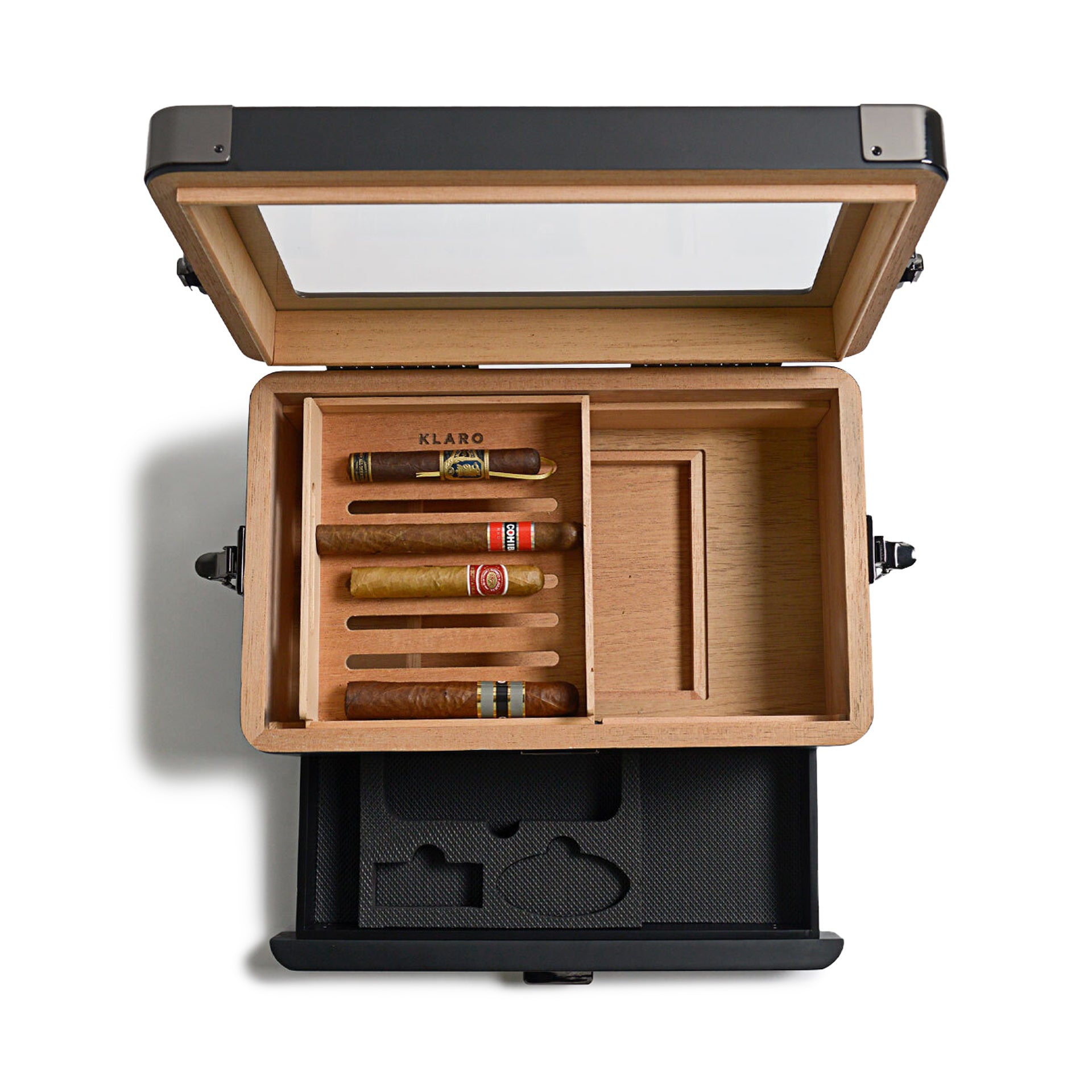 Klaro Military Glass Top store Humidor