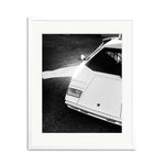 Lamborghini Countach in LA Framed Print - White