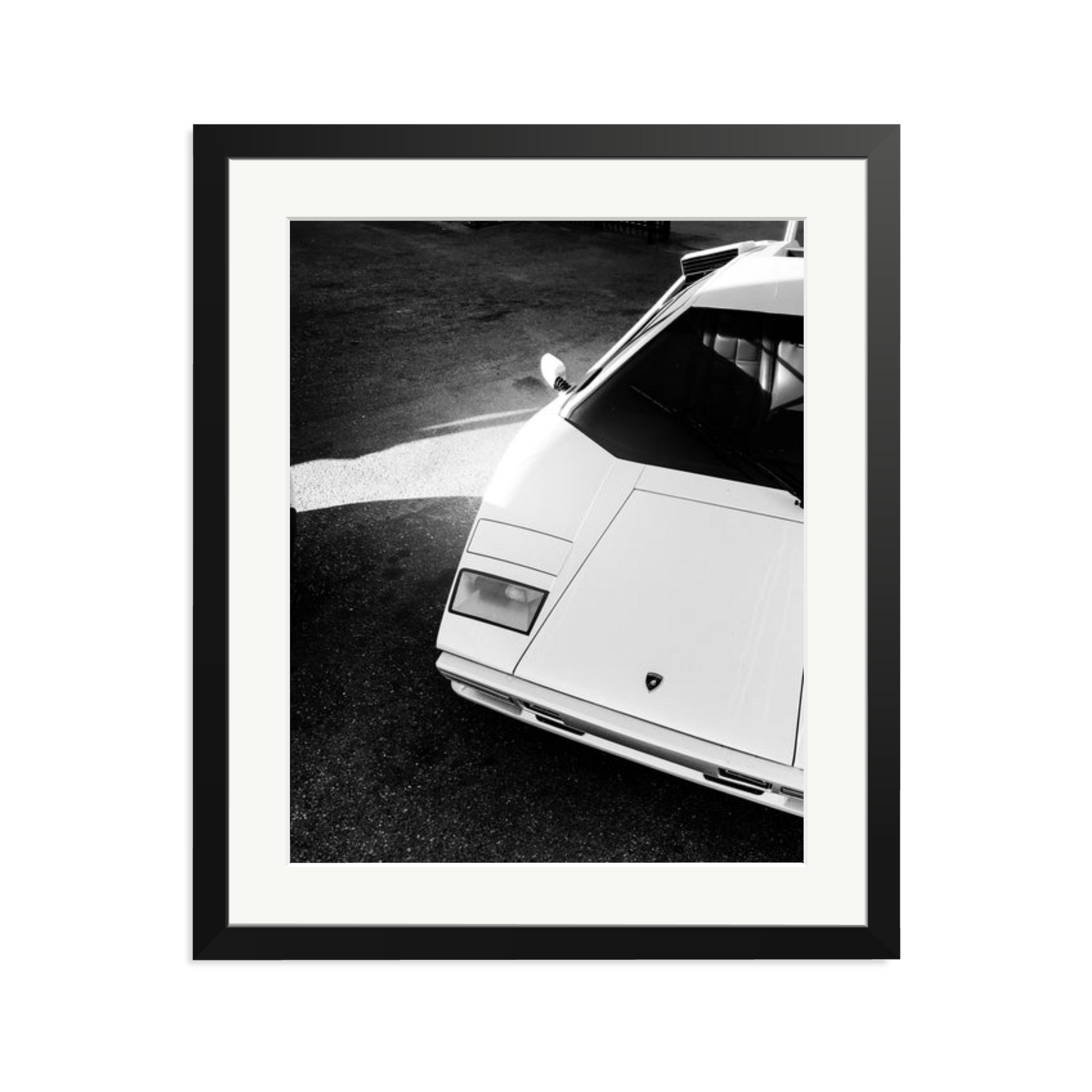 Lamborghini Countach in LA Framed Print Black Large