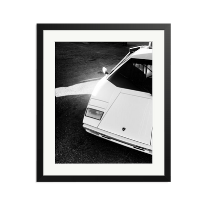 Lamborghini Countach in LA Framed Print Black Large